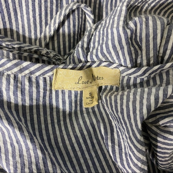 Love Notes Dress‎ MIDI Blue White Striped Tie Knot Sleeveless Size Small - Picture 2 of 8